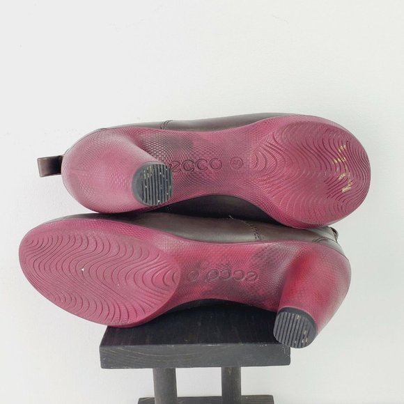 ECCO Sculptured 65' Women's Booties Brown Leather Lace Up Ankle Boot Sz 9-9.5 - Picture 7 of 8